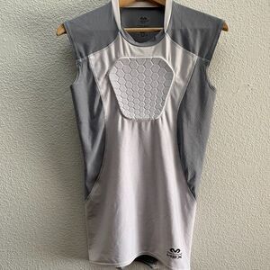 McDavid Hex Sternum Shirt Sleeveless Chest Padding White Gray Size Small